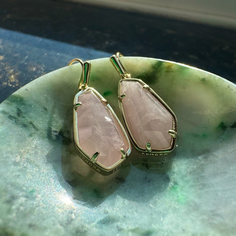 Kendra Scott Rose Quarts Drop Earrings